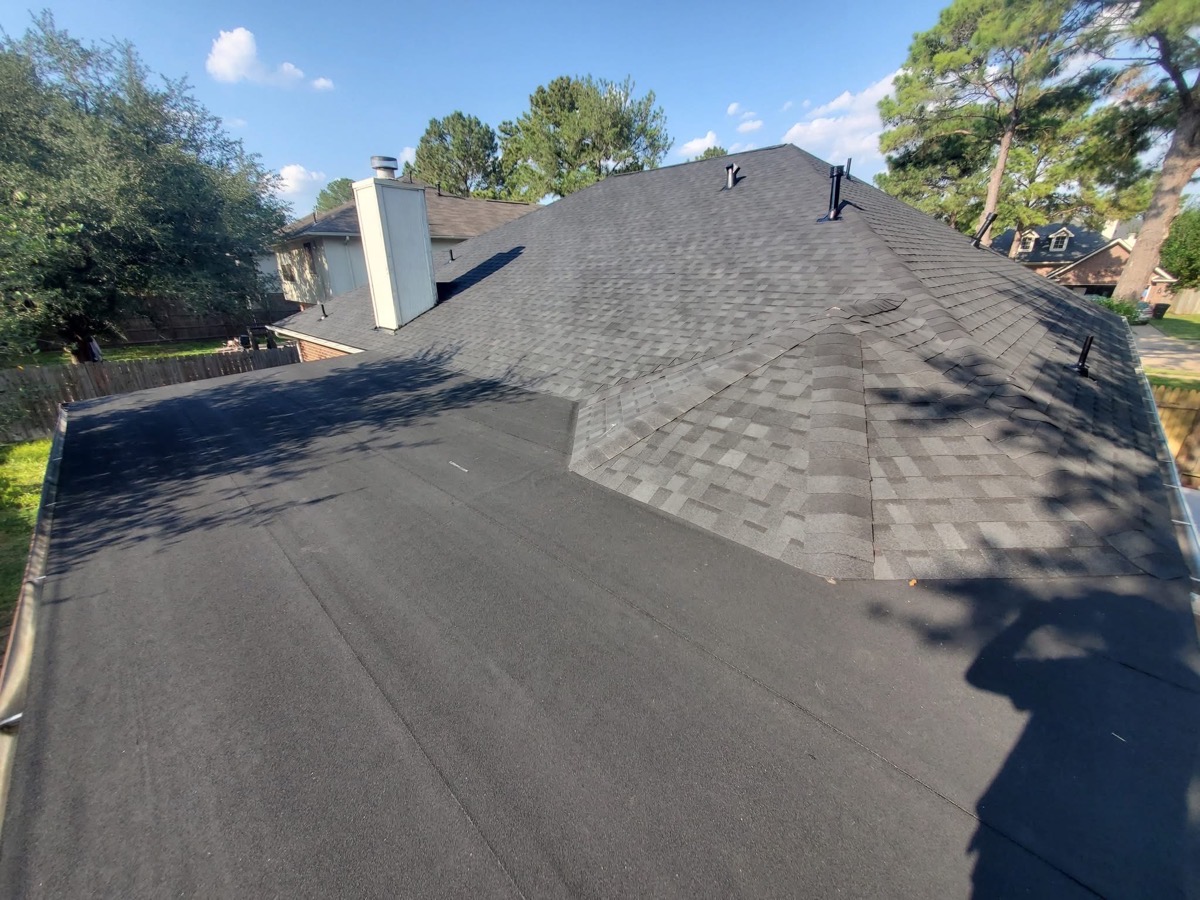 Completed shingle roof replacement